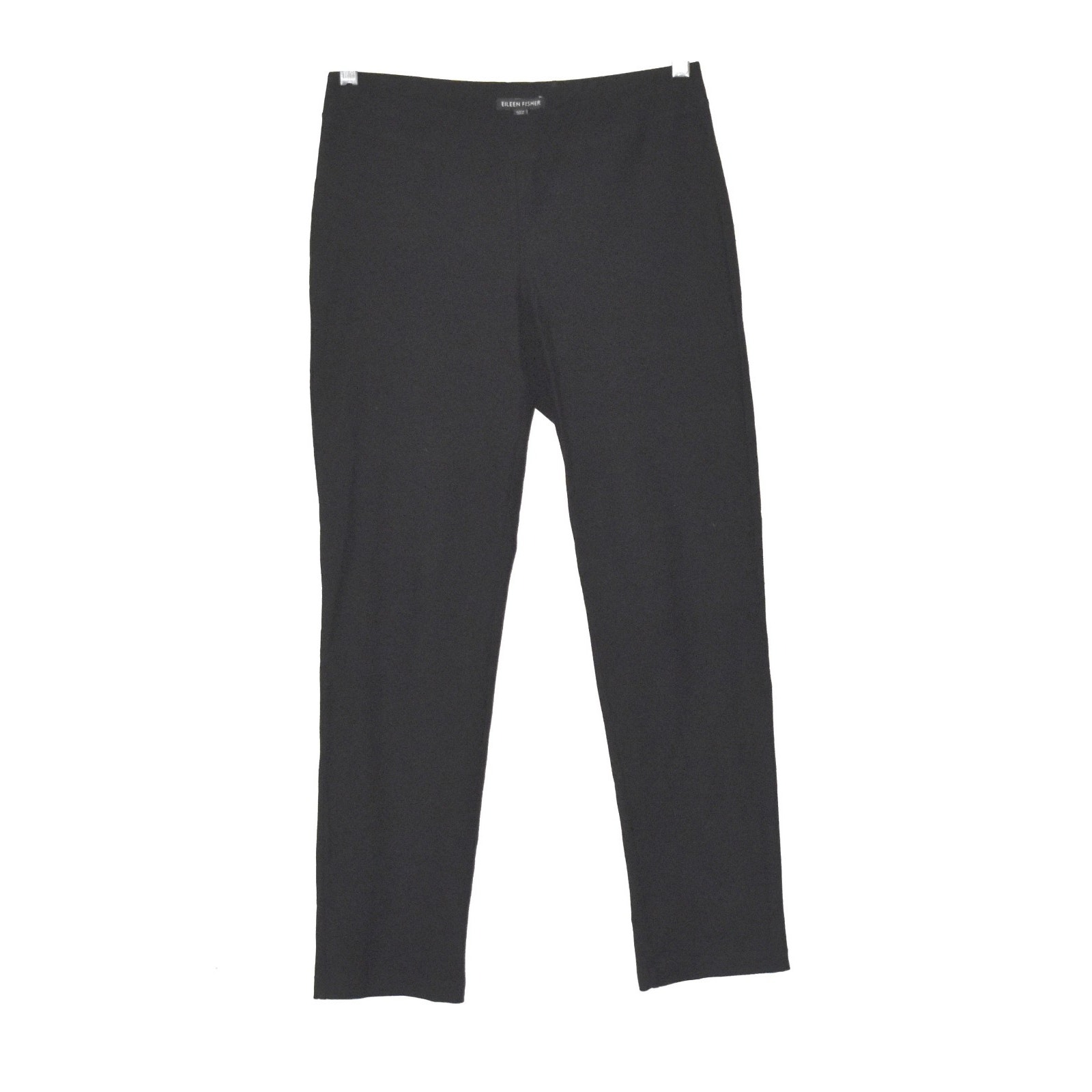 A7 Nwt Eileen Fisher Black Viscose Blend Slim Ankle Pants W/ Yoke Size Xs $168